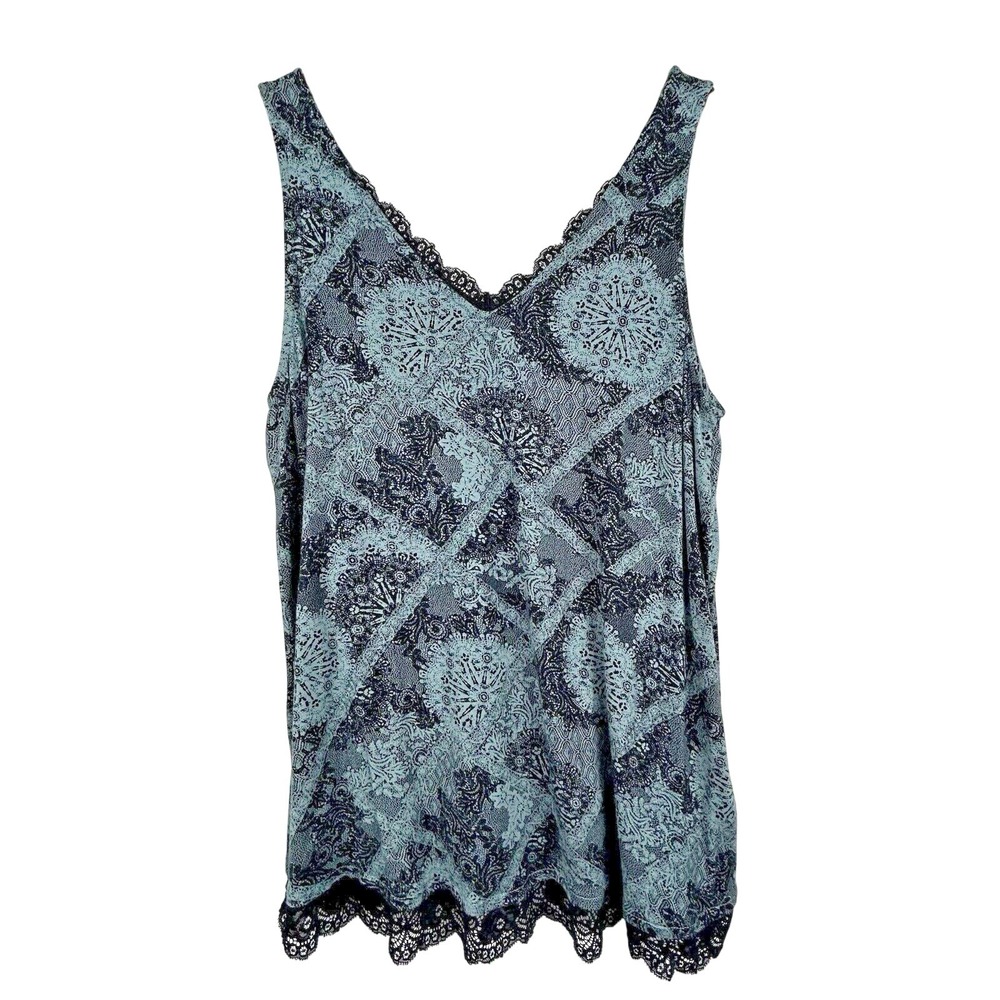 Maurices Y2K Tank Top Dark Floral Stretch Lace‎ Whimsigoth Layering L